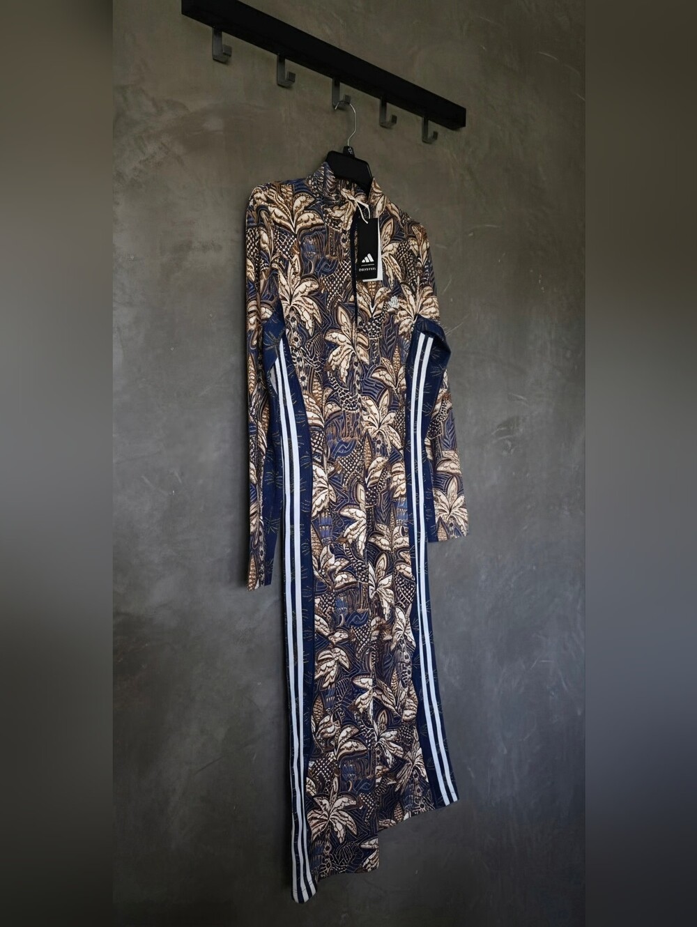 NWT Adidas x Farm Rio Zip-Up Dress | Blue, L - Picture 4 of 10